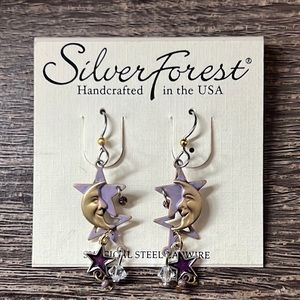 STARS MOON EARRINGS BY SILVER FOREST